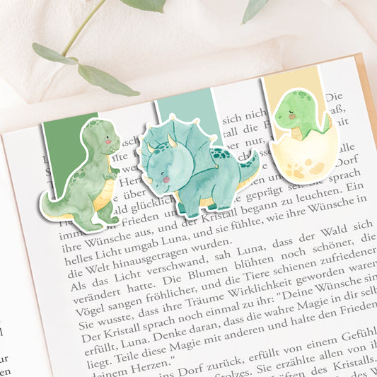 Magnetische Lesezeichen Dino – 3er Set