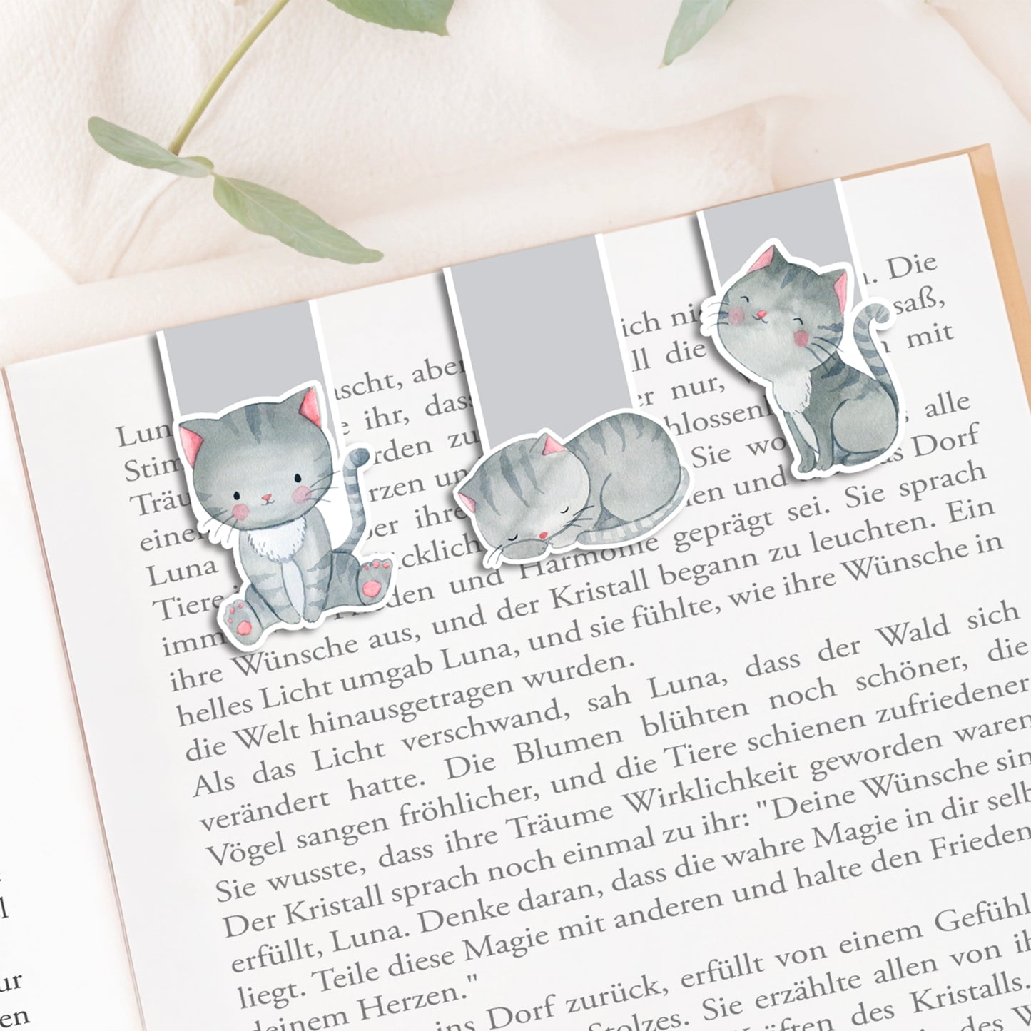 Magnetische Lesezeichen Katzen – 3er Set