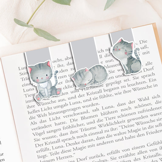 Magnetische Lesezeichen Katzen – 3er Set