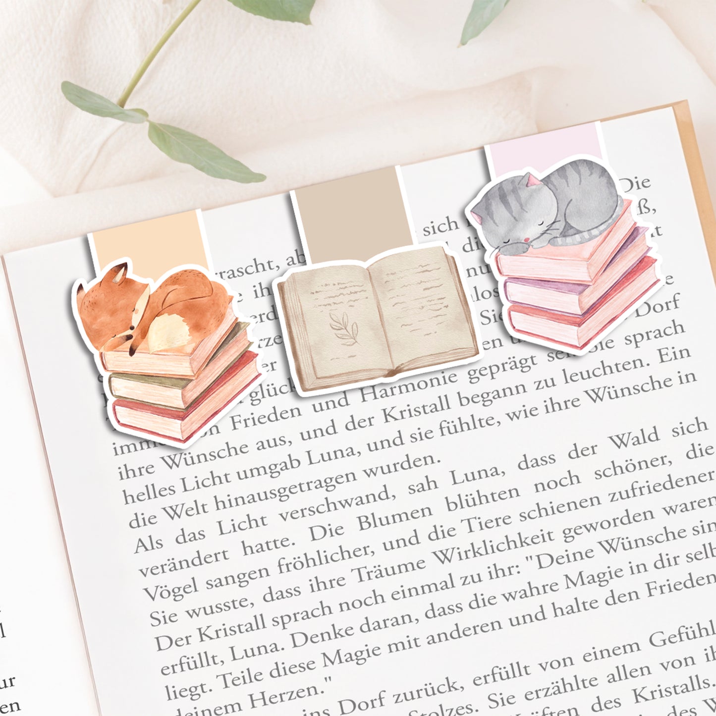 Magnetische Lesezeichen Buchliebe – 3er Set