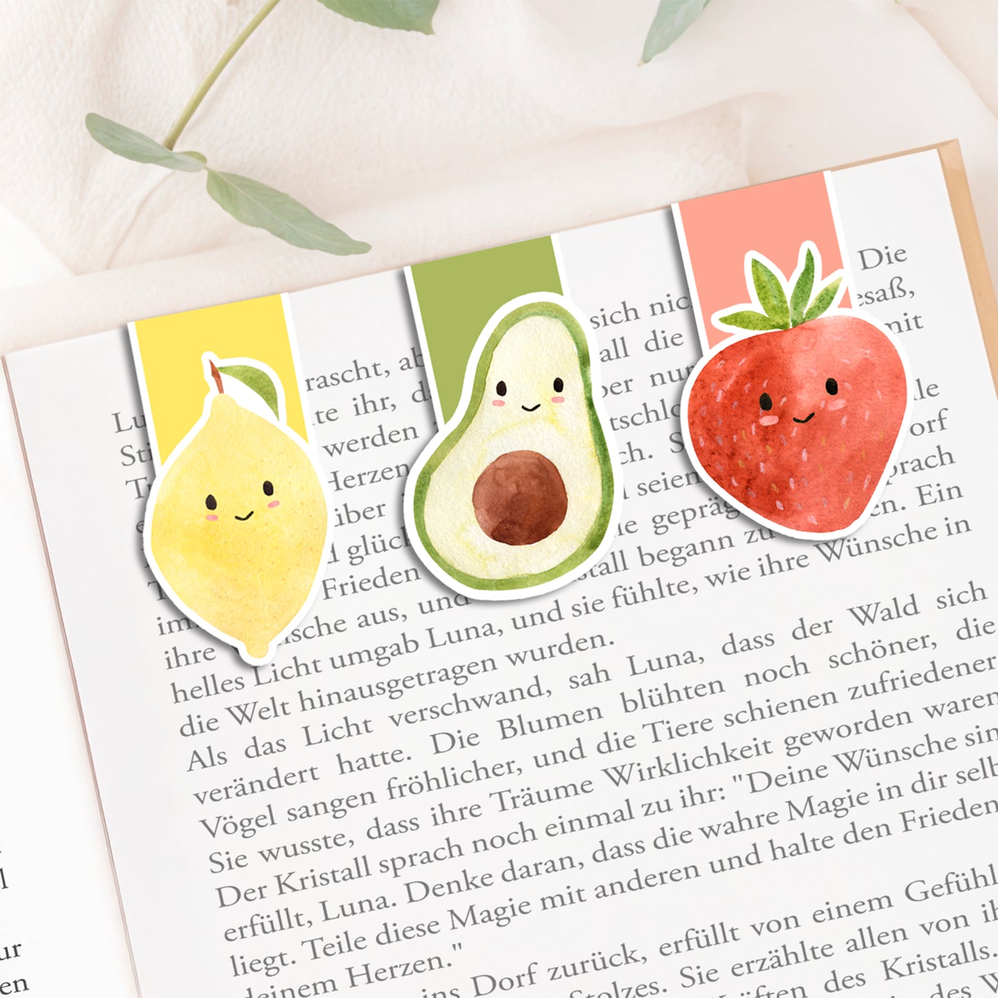 Magnetische Lesezeichen Früchte – 3er Set