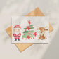 Weihnachtskarte Weihnachtsmann & Rentier