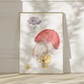 Poster Elefant mit Regenschirm A4 & A3: Aquarell-Elefant im gelben Regenmantel, Regenschirm und Entchen, perfekt für das Kinderzimmer. Hochwertiger Druck auf mattem Naturpapier. Video
