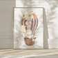 Heißluftballon: Mama Hase & Baby Poster