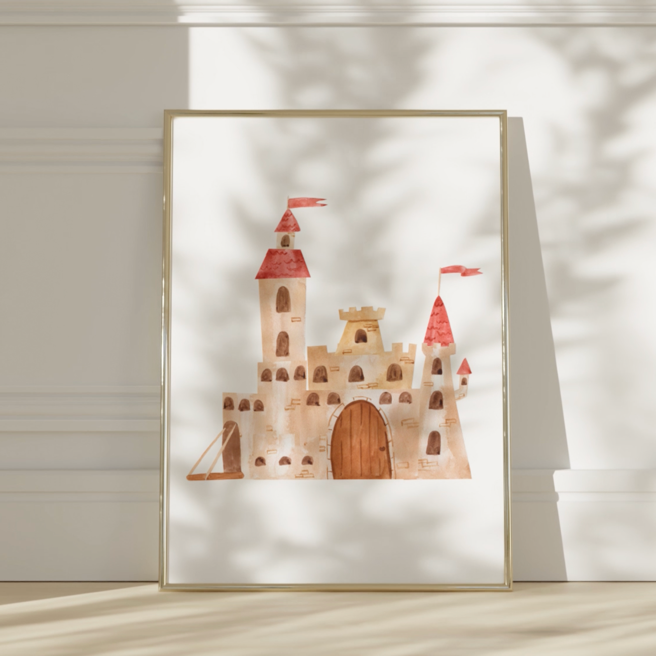 Poster Schloss A4 & A3: Hochwertiges handgemaltes Schloss Poster für das Kinderzimmer, gedruckt auf stabilem 300g Naturpapier, ideal als Kinderzimmerdeko oder Geschenk. Video