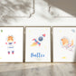 Weltraumabenteuer – personalisiertes Astronauten Poster 3er Set