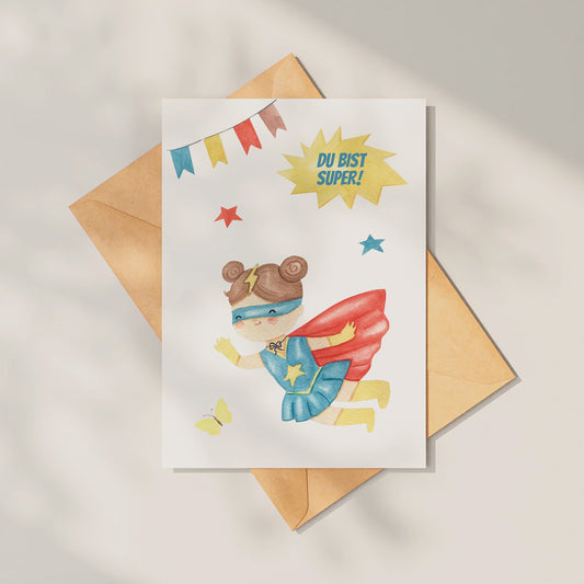 Karte Du bist super – Superheldin Emma